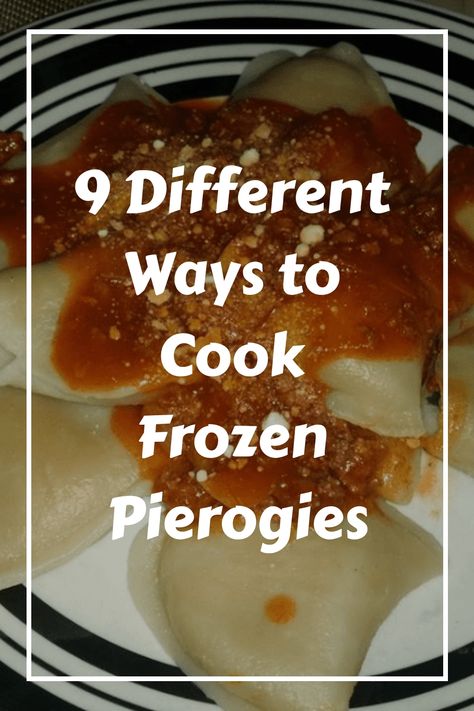 Pierogies are a traditional Polish food that are basically half-moon pasta pockets stuffed with mashed potatoes. Nowadays you can buy already made frozen pierogies in most grocery stores. There are so many different flavors available of frozen pierogies. These flavors include but are not limited to 4 cheese, cheese and bacon, feta and spinach, garlic and parmesan, and sour cream and chive. There are 9 ways to cook frozen pierogies. These methods include boiling then sauteing, just sauteing, j How To Serve Perogies, Deep Fried Perogies, Best Perogies Recipe, Frozen Perogies Dinner Ideas, Pierogies Recipe Frozen, Perogies Frozen Recipes, Deep Fried Pierogies, Mrs T Pierogies Recipes, Pierogies Soup