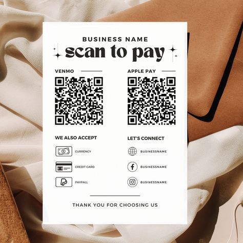 Scan To Pay Template, Scan To Pay Sign, Scan To Pay, Qr Code Sign, Qr Codes, Apple Pay, Business Names, Web Browser, Canva Template