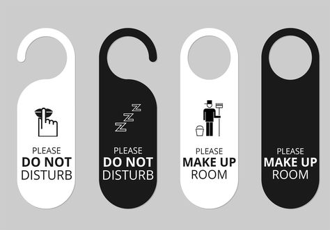 Hotel Door Hanger Tags PSD Set Hotel Door Hanger, Hotel Signage, Door Tag, Door Signage, Don't Disturb, Trendy Hotels, Wardrobe Door Designs, Hotel Door, Door Hanger Template