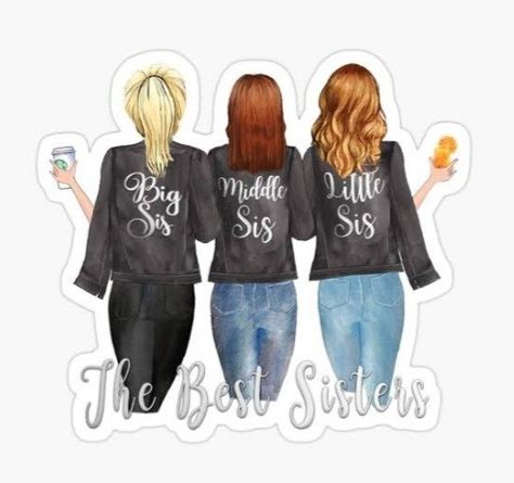 Bff Wallpaper, Alejandra Rodriguez, Sister Wallpaper, Sisters Drawing, Sisters Images, Mother Daughter Art, Friendship Images, The Three Sisters, Best Friend Drawings