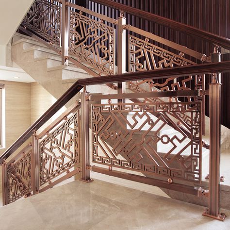 Chinese stair railing | Brought to America and redesigned by Thomas Chippendale and used by Thomas Jefferson. Chinese Railing, Chinese Home Design, Home Balcony Ideas, Thomas Chippendale, Wrought Iron Staircase, Iron Staircase, Chinese Interior, Chinese Home, Chinese Restaurants