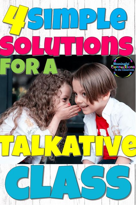 Excessive talking is a common classroom behavior problem. Solving this behavior issue will improve your classroom community and improve student learning. Here are four simple classroom management solutions to minimize talking and create a more peaceful classroom community. Reading Second Grade, Talkative Class, Peaceful Classroom, Upper Elementary Activities, Instructional Activities, Fifth Grade Reading, Simple Classroom, Fourth Grade Reading, Second Grade Reading