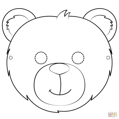 Bear Mask coloring page | Free Printable Coloring Pages Bear Mask Template, Teddy Bear Mask, Mask Coloring Page, Animal Mask Templates, Printable Animal Masks, Coloring Mask, Drama Masks, Bear Mask, Teddy Bear Theme