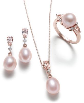 Pink Cultured Pearl, Morganite and Diamond Jewelry Collection in 14k Rose Gold | macys.com 14k Rose Gold Jewelry, Grandmother Jewelry, Pink Pearls, Jewelry Design Inspiration, Jewelry Tags, Real Jewelry, Popular Jewelry, Best Jewelry Stores, Rose Gold Jewelry