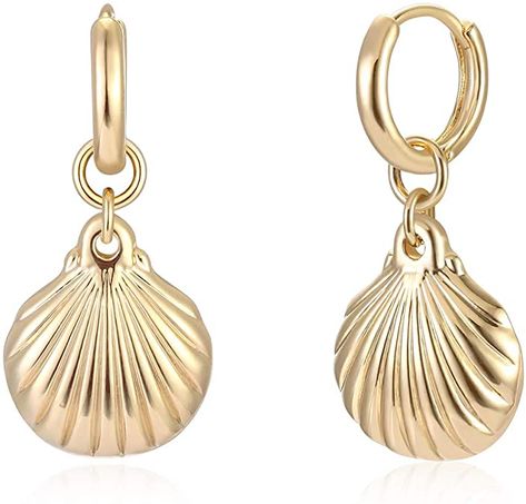 Amazon.com: MYEARS Women Clam Shell Earrings Gold Huggie Hoop Dangle Drop 14K Gold Filled Tiny Boho Beach Simple Delicate Handmade Hypoallergenic Jewelry Gift: Jewelry Summer Beach Jewelry, Seashell Earrings, Small Boho, Fancy Shoes, Hypoallergenic Jewelry, Clam Shell, Geometric Jewelry, Shell Earrings, Huggie Hoop Earrings