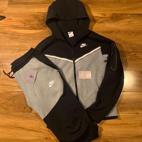 Nike Tech Fleece Grey & Black ⚫️ Free Shipping... - Depop Nike Tech Black And Grey, Nike Tech Fleece Black And Grey, Nike Tech Fleece Grey, Nike Clothes Mens, Nike Clothes, Food Snacks, Mens Casual Dress Outfits, Nike Tech Fleece, Nike Tech