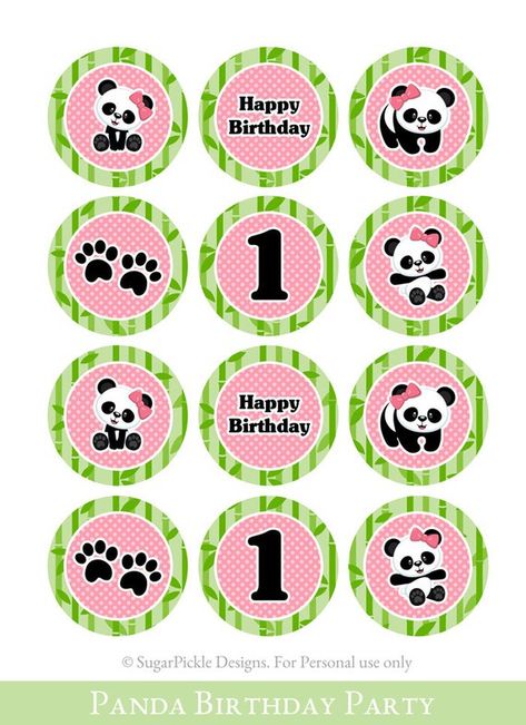 Panda Cupcake Toppers 1st Birthday Panda Birthday Toppers | Etsy Panda Cupcake, Panda Themed Party, Panda Cupcakes, Panda Baby Showers, Panda Nursery, Panda Birthday Party, Panda Decorations, Panda Painting, Birthday Cupcake Toppers