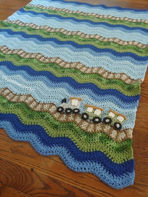 Toddler Crochet Blanket, Striped Blanket Crochet, Crochet Train, Easy Crochet Afghan, Crochet Blanket Boy, Afghan Crochet Patterns Easy, Toddler Crochet, Scrap Yarn Crochet, Baby Boy Crochet Blanket