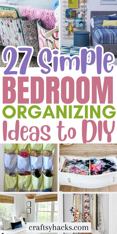 Storage Ideas For Bedrooms Organizing, Organization Ideas For The Home Bedroom, How To Organize Your Room, Organization Ideas For Small Bedrooms, Organizing Ideas For Bedrooms, Bedroom Organization Hacks, Diy Clothes Organiser, Small Bedroom Hacks, Diy Organization Ideas