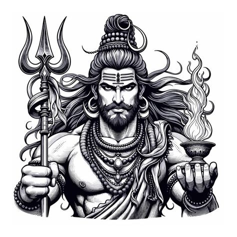 Angry Lord Shiva Sketch, Devotional Tattoo, Lakshmi Art, Ganpati Art, Kali Images, Hanuman Tattoo, Trishul Tattoo, God Painting, Lord Shiva Sketch