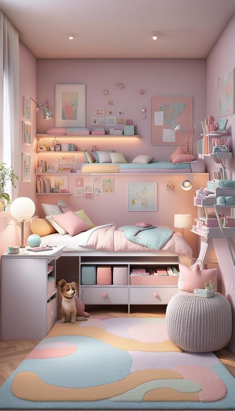 Maid Room Ideas, Girls Attic Bedroom, Enid Bedroom, Girls Small Bedroom Ideas, Small Girls Room, Small Girls Bedroom, Fairy Bedroom Ideas For Kids, Kids Bunk Bed Rooms, Extremely Small Bedroom Ideas