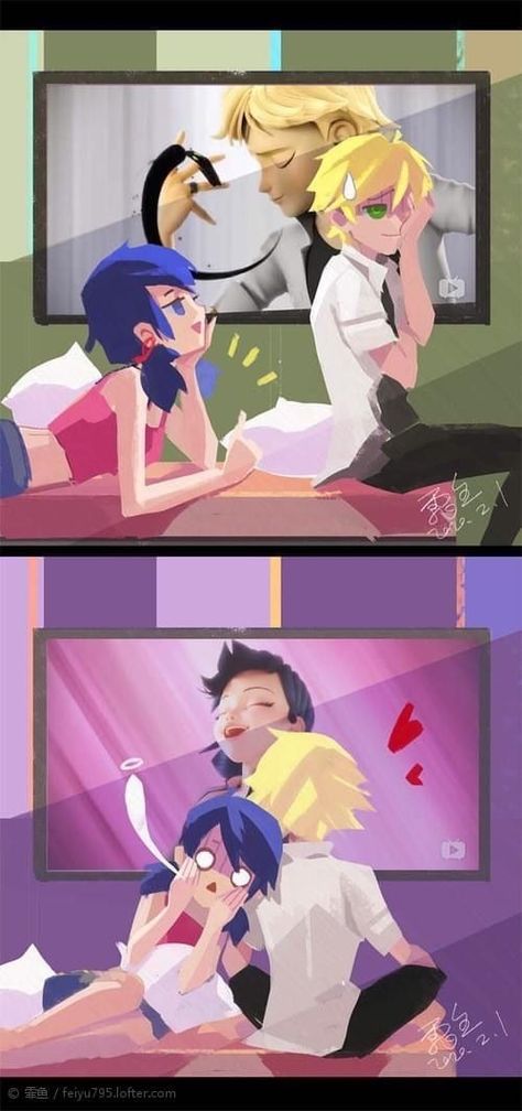 Adrien X Marinette Kiss, Marinette And Cat Noir Comic, Mlb Fan Art Adrienette, Miraculous Ladybug Fan Art Marichat, This Could Be Us Anime, How To Draw Couples, Marinette Fan Art, Adrienette Kiss, Mari X Adrien