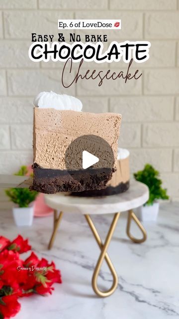 Krishna✨| Food Blogger🔪 on Instagram: "Share to your Love❤️

Ep. 6 of my Valentines series LoveDose 🥰
The Best NO BAKE CHOCOLATE EGGLESS CHEESECAKE 😍
You need no fancy ingredients like Condensed milk and all! Just a few ingredients and a perfect recipe, just read & follow all the instructions carefully🤩

Also Follow @savourydesserts for more!❤️

25 biscuits (Any) 
60g Butter Butter (Use unsalted preferably)
Mix and transfer to lined tin
Freeze it untill use!

120 grams Cream Cheese (Room temp)
Then add 1/4 cup Icing Sugar and Whisk well
In another bowl add
3/4 cup Whipping Cream and whip till soft peaks 
Add 140 grams room temp Melted Chocolate and whip 
Then add cream cheese and sugar mixture and give the final mix
Transfer to the tin over the biscuit base then refrigerate it (in frid Eggless Cheesecake Recipes No Bake, Condensed Milk, Few Ingredients, Cheesecake Recipes, Whipped Cream, Melting Chocolate, Nom Nom, Food Blogger, Cream Cheese