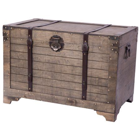 Old Fashioned Large Natural Wood Storage Trunk and Coffee Table Small Apartment Coffee Table, Wicker Storage Trunk, Decorative Trunks, Ornament Storage Box, Coffee Table Size, Wine Rack Storage, Coffee Table Trunk, Ornament Storage, Storage Trunks