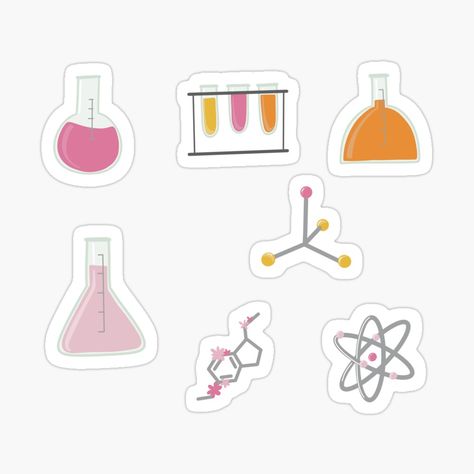 Chemistry Stickers Printable, Drawing With Flowers, Chemistry Stickers, Cute Chemistry, Chemistry Drawing, Drawing Ideas Cute, Structure Drawing, Chemistry Projects, Medical Stickers