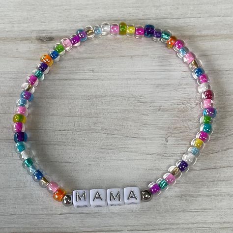 ⭐️Featured Bracelet of the Day 7/11⭐️ Celebrate the incredible MAMA in your life with this vibrant beaded bracelet! Handmade with love, each colorful bead adds a touch of joy and appreciation for all that moms do. Perfect for birthdays, holidays, Mother’s Day, or just because. Show your love with this special piece, and remind her how much she means to you. She’s your fun and awesome super mama! #EtsyShop #MamasCraftyCornerLC #HandmadeWithLove #CustomCrafts #MamaBracelet #GiftForMom #Celebr... Super Mama, Mama Bracelet, Celebrate Mom, Day 7, Colorful Jewelry, July 11, Bracelet Handmade, 7 11, Handmade With Love