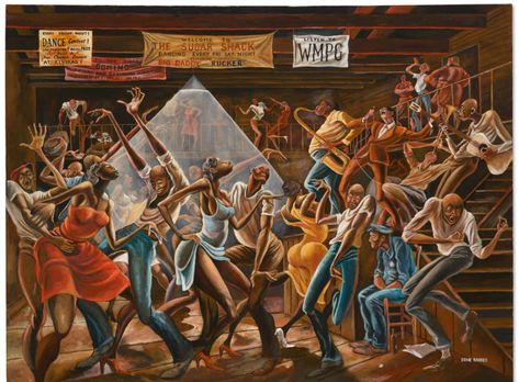 Ernie Barnes Steals Spotlight at Christie’s $831 M. Evening Sales – ARTnews.com Ernie Barnes, Andreas Gursky, African American Museum, Sugar Shack, Marvin Gaye, Jean Michel Basquiat, Man Ray, Black Artists, American Artists