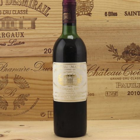 1972 Chateau Margaux Wine. Chateau Margaux Wine, Cabernet Sauvignon, Merlot, 19th Century, Wine Bottle, Wine, Bordeaux