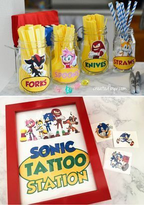 SONIC TATTOO STATION. Check out all the fun details of his Super Sonic Sixth Birthday Party. #sonicthehedgehog #kidsbirthday #kidsbirthdayparty #kidsbirthdayideas #birthdayparties #partyideas #partythemes #birthdaytheme Pin The Tail On Tails Sonic, Sonic The Hedgehog Birthday Activities, Sonic Party Snack Ideas, Sonic Food Labels, Dollar Tree Sonic Party, Sonic Birthday Table Ideas, Super Sonic Party Ideas, Sonic Party Favor Ideas, Sonic Shadow Birthday Party