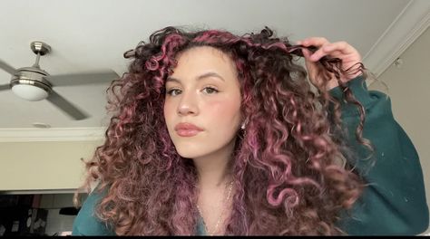 Pink hair with brown highlights balayage