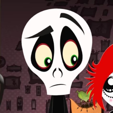 Ruby Gloom & Skull Boy Icons Red Aesthetic Character, Betty Boop Matching Pfp, Fall Themed Matching Pfps, Fall Pfps Matching, Ruby Gloom And Skull Boy, Zombie Matching Pfp, Horror Pfp Matching, Ruby Gloom Matching Pfp, Halloween Matching Pfp Couple Scary