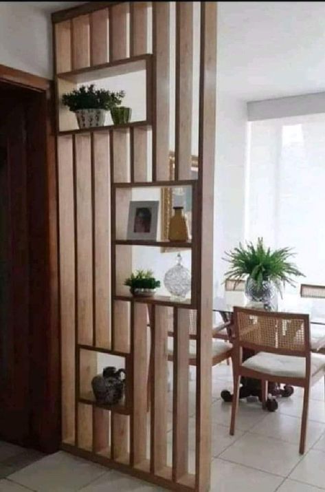 Living Room Partition Wall Design, Partition Wall Design, Room Partition Wall, Wall Partition Design, Wooden Partitions, Modern Room Divider, Living Room Divider, Studio Apartment Ideas, Living Room Partition