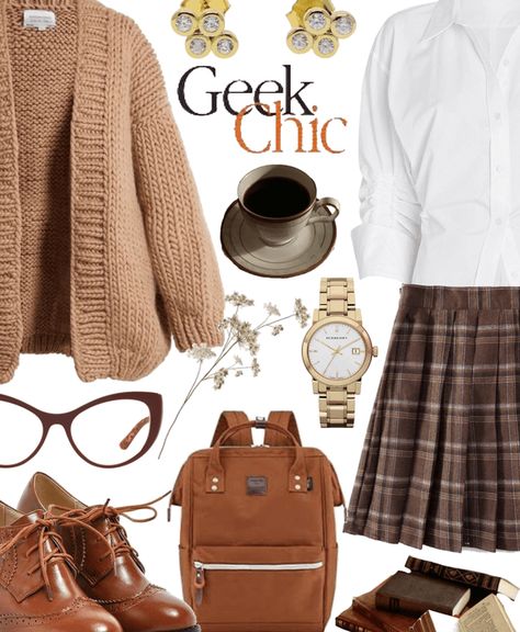 Geek Chic Aesthetic, 1970 Clothing, Geek Girl Fashion, Nerdy Look, 1970 Outfits, Geek Chic Outfits, Light Academia Outfit, Style Theory, Daily Aesthetic