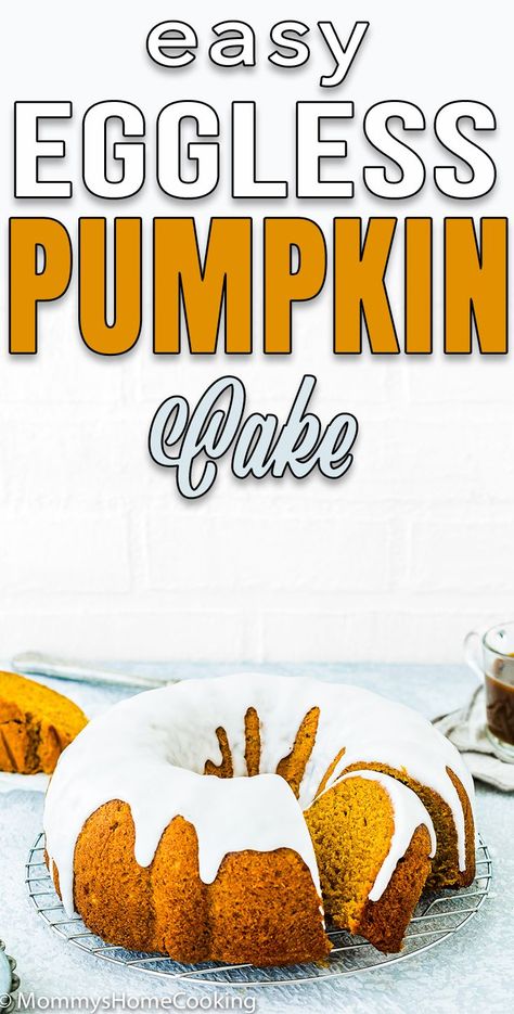 Eggless Pumpkin Cake, Eggless Pumpkin Recipes, Egg Free Bundt Cake, Eggless Pumpkin Desserts, Eggless Pumpkin Bread, Roasted Pumpkin Pasta, Healthy Pumpkin Dessert, Pumpkin Cake Recipe, Pumpkin Cake Easy