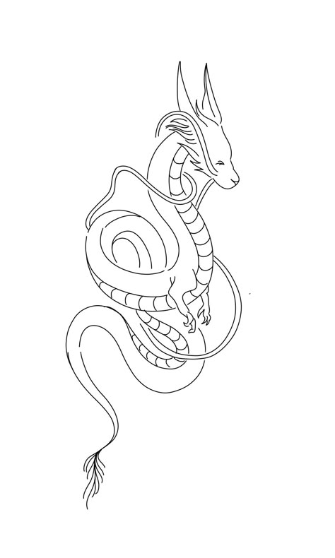 Dragon Line Work Tattoo, Easy Chinese Dragon Drawing, Simple Chinese Dragon Drawing, Chinese Dragon Doodle, Chinese Dragon Line Art, Chinese Dragon Drawing Sketches, Chinese Dragon Simple, Chinese Dragon Outline, Asian Dragon Drawing