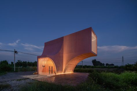 Aura Lighting, Abandoned Village, Concrete Facade, Minimal Architecture, Life Quality, Community Center, Public Building, Rural Area, Contemporary Architecture