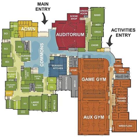 School Floor Plan, Homestead Layout, School Floor, School Building Design, Minecraft House Plans, Architecture Drawing Plan, Sims 4 House Design, Sims House Plans, Floor Plan Layout