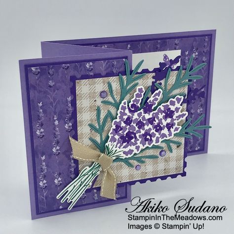 Lavender Bundle, Lavender Stamp, Painted Lavender, Card Magic, Purple Cards, Lovely Lavender, Fold Cards, Cards Scrapbooking, Flower Stamp