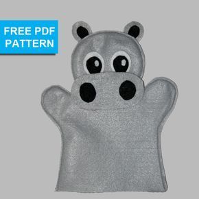 Make your own felt hippo hand puppet with our free pattern. Puppet Hands, Hippo Crafts, Animal Hand Puppets, Felt Puppets, Puppets For Kids, Puppets Diy, Felt Finger Puppets, Sock Puppets, Puppet Patterns