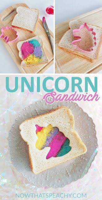 Unicorn Bento Lunch, Unicorn Lunch Ideas, Unicorn Tea Party, Rainbow Sandwich, Unicorn Lunch, Baby Shower Food Ideas, Shower Food Ideas, Unicorn Party Food, Unicorn Diy