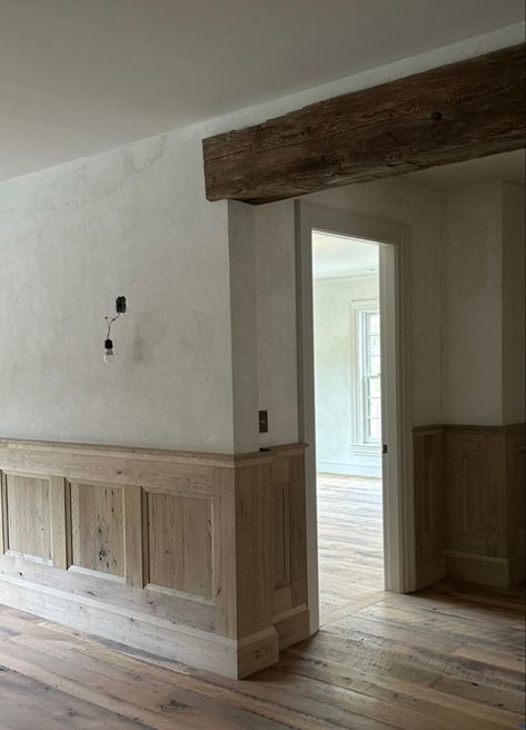 Beams In Doorway, Beam Header, Beam In Doorway, Wood Beam Above Doorway, Exposed Beam Doorway, Beam Hallway, Wrap Header In Wood, Cabin Bar, Mountain Home Interiors