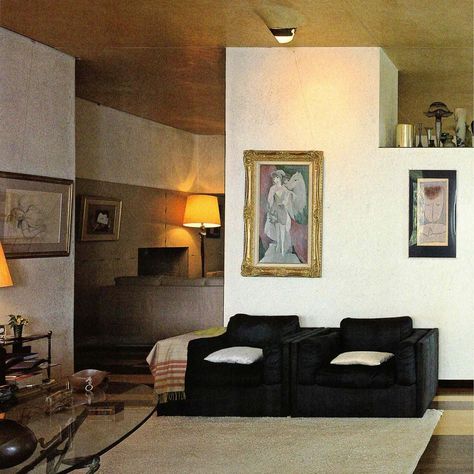 Lower Living Room, Modernist Garden, Avant Garde Interior Design, Carlo Scarpa Olivetti, Carlo Scarpa Interior, Carlo Scarpa Staircase, Carlo Scarpa Furniture, Scarpa Architecture, Tobia Scarpa Chair