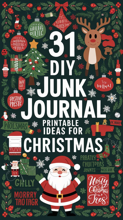 31 DIY Junk Journal Printable Ideas For Christmas Christmas Stamps Printable, Christmas Journal Pages Free Printables, Journal Pop Up, Mini Junk Journal Ideas, How To Make A Junk Journal, Christmas Junk Journal Ideas, Printable Journal Pages Free, Ephemera Printables Free, Junk Journal Pages Ideas Layout