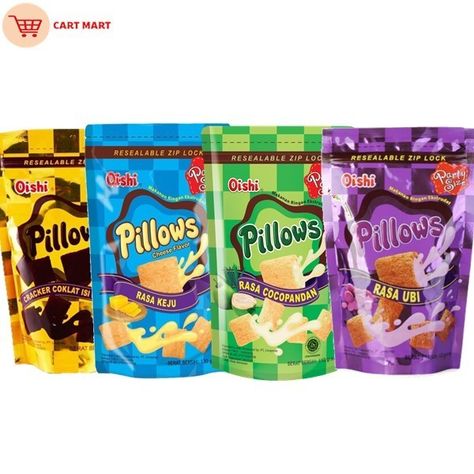 Pillows Snack, Snack Aesthetic, Pantry Food, Snack Brands, Paper Animals, Village House Design, Happy Meal, Grocery Shop, Korean Food