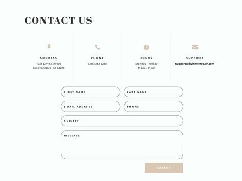 The contact form is an important element to include on your website if you want to capture emails and convert your visitors into customers. The Divi Contact Form Module can be easily customized to create attractive and captivating contact forms for all types of websites. The module comes with two width options that can be applied to each field in the form: inline or full-width. Contact Forms Web Design, Google Form Header Design, Online Form Design, Contact Form Design Website, Contact Form Web Design, Contact Website Design, Contact Information Design, Website Form Design, Form Design Layout
