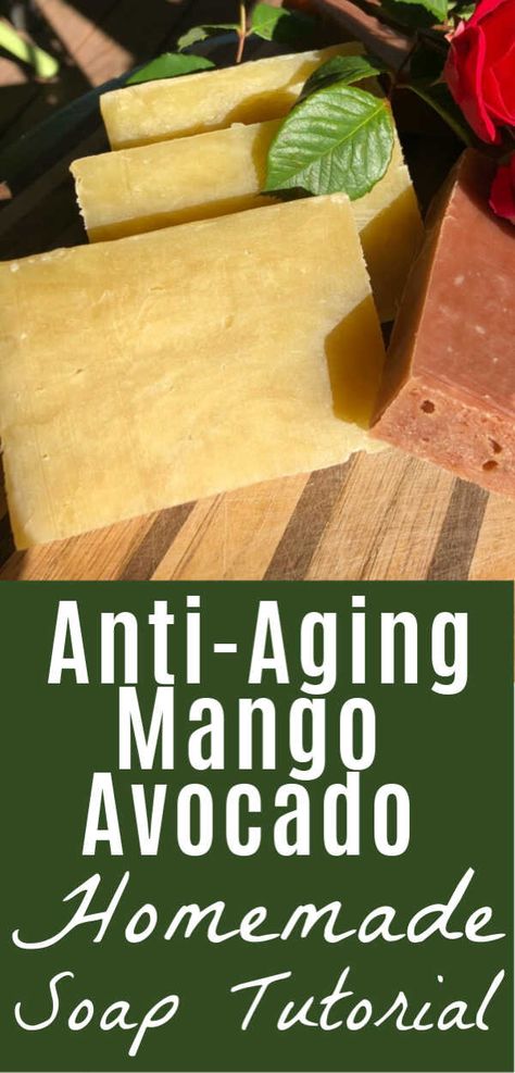 Mango-Avocado Anti-Aging Super Moisture Soap Recipe (Plus, Two Variations: Pink Grapefruit, Cinnamon, & Patchouli OR Lavender-Lemon-Palmarosa) — All Posts Healing Harvest Homestead Anti Aging Soap Recipe, Avocado Soap Recipe, Mango Soap Recipe, Mango Butter Soap Recipe, Patchouli Soap Recipe, Hot Process Soap Recipes, Moisturizing Soap Recipe, Mango Soap, Hot Process Soap