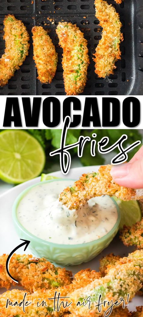 BEST AVOCADO AIR FRYER RECIPE Avocado Fries Air Fryer, Air Fryer Avocado, Fries Air Fryer, Fried Avocado, Avocado Fries, Air Fryer Recipe, Air Fry Recipes, Air Fryer Dinner Recipes, Air Fryer Healthy