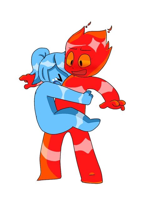 Fireboy And Watergirl Fanart, Fire Boy And Water Girl, Fireboy And Watergirl, Water Girl, Super Powers Art, Cute Disney Drawings, Girl In Water, Cartoon Books, Childhood Games