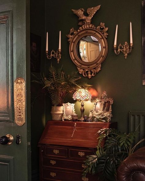 Academia Room, Dark Home Decor, Dark Home, Green Rooms, Farmhouse Chic, Dream House Decor, My New Room, Dream Home Design, New Room