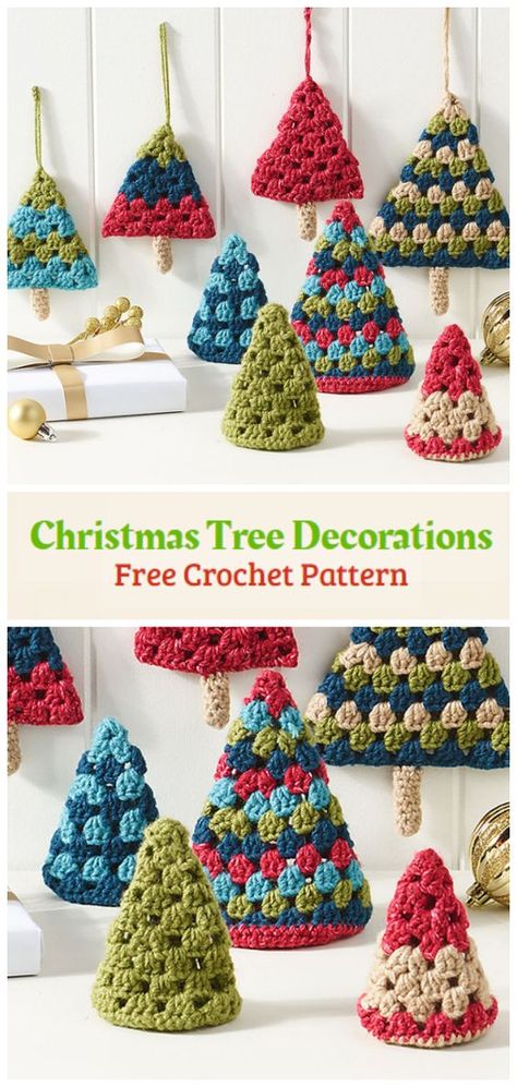 Crochet Retro Christmas Trees - Crochet Kingdom Granny Christmas Tree Crochet Pattern Free, Crochet Christmas Gifts For 2023, Granny Stitch Christmas Tree, Granny Square Crochet Christmas Tree, Free Crochet Christmas Patterns Simple, Crochet Granny Christmas Tree, Granny Christmas Tree Crochet Pattern, Vintage Christmas Crochet, Granny Square Christmas Tree Pattern