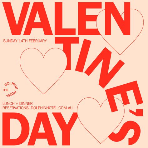 Graphic Design Reference, Valentines Graphic Design, Valentine Graphic Design, Bar Dining Room, Valentine's Day Poster, Valentine Poster, Desain Editorial, 타이포그래피 포스터 디자인, 카드 디자인