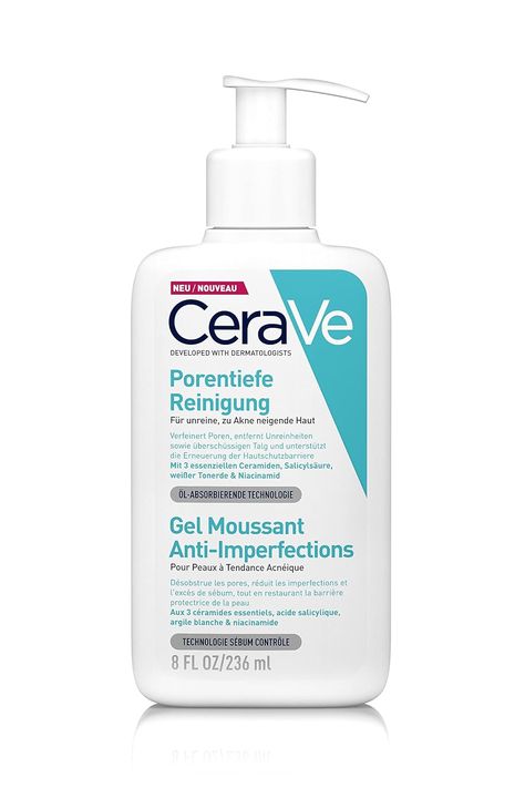 Foaming cleansing gel for impure, oily and acne prone skin, cleansing foam for gently removing excess sebum and for a mild cleansing Effect: strengthening the skin protection barrier and intensive moisturisation of the skin, removing dead skin cells and refining the pores Use: suitable for daily use in the morning and in the evening, gently massage the cleansing on the face, then rinse with lukewarm water Blemish Control Cleanser, Cerave Blemish Control, Double Wear Estee Lauder, Cerave Cleanser, Cerave Skincare, Salicylic Acid Cleanser, Acne Face Wash, Salicylic Acid Acne, Acne Cleansers