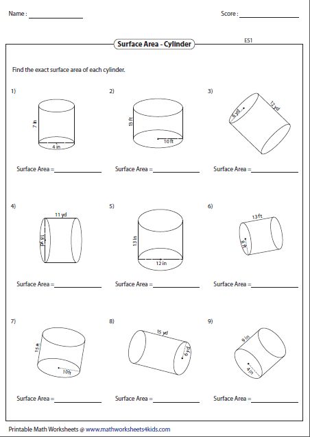 Area And Perimeter Worksheets, Volume Of A Cylinder, Volume Worksheets, Volume Math, Area Worksheets, Area Perimeter, Perimeter Worksheets, Homework Worksheets, Math Sheets