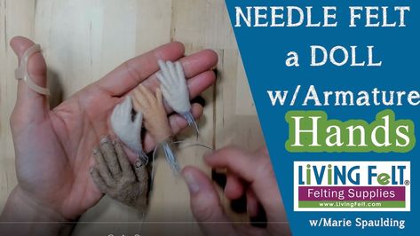 Have you been sculpting realistic dolls?  Often it’s the hands that prove to be the hardest part, because getting them right can really finish your doll of nicely! If you haven’t heard of Living Felt then now is the time!  … Read More ... Needle Felt Doll, Doll Hands, Gnome Tutorial, Felt Mushroom, Felt Animal Patterns, Felt Snowman, Felt Owl, Needle Felting Tutorials, Art Dolls Cloth