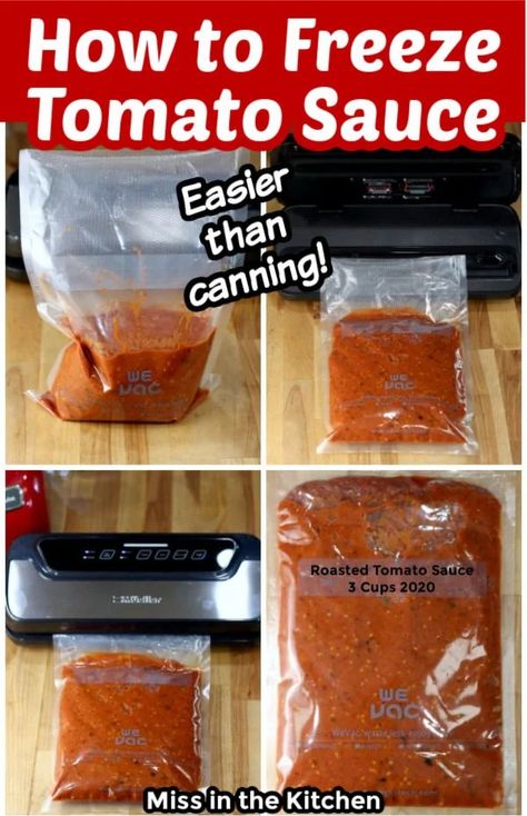 Homemade Tomato Sauce With Fresh Tomatoes To Freeze, Freezing Tomato Sauce In Bags, Freezing Homemade Tomato Sauce, Tomato Sauce For Freezing, Tomato Soup For Freezing, Roma Tomatoes Recipes Freezing, Homemade Tomato Sauce To Freeze, How To Freeze Tomato Sauce, Roasting And Freezing Tomatoes