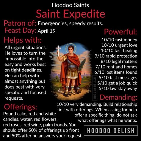 Hoodoo History, Hoodoo Saints, Ms Avi, St Expedite, Saint Expedite, Hoodoo Conjure Rootwork, Hoodoo Magic, Hoodoo Conjure, Hoodoo Spells